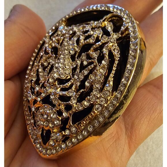 Tiger Rhinestones Gold n Black Brouch Pin. Mobwife. Unique. Standout. StylishMom - Picture 6 of 8